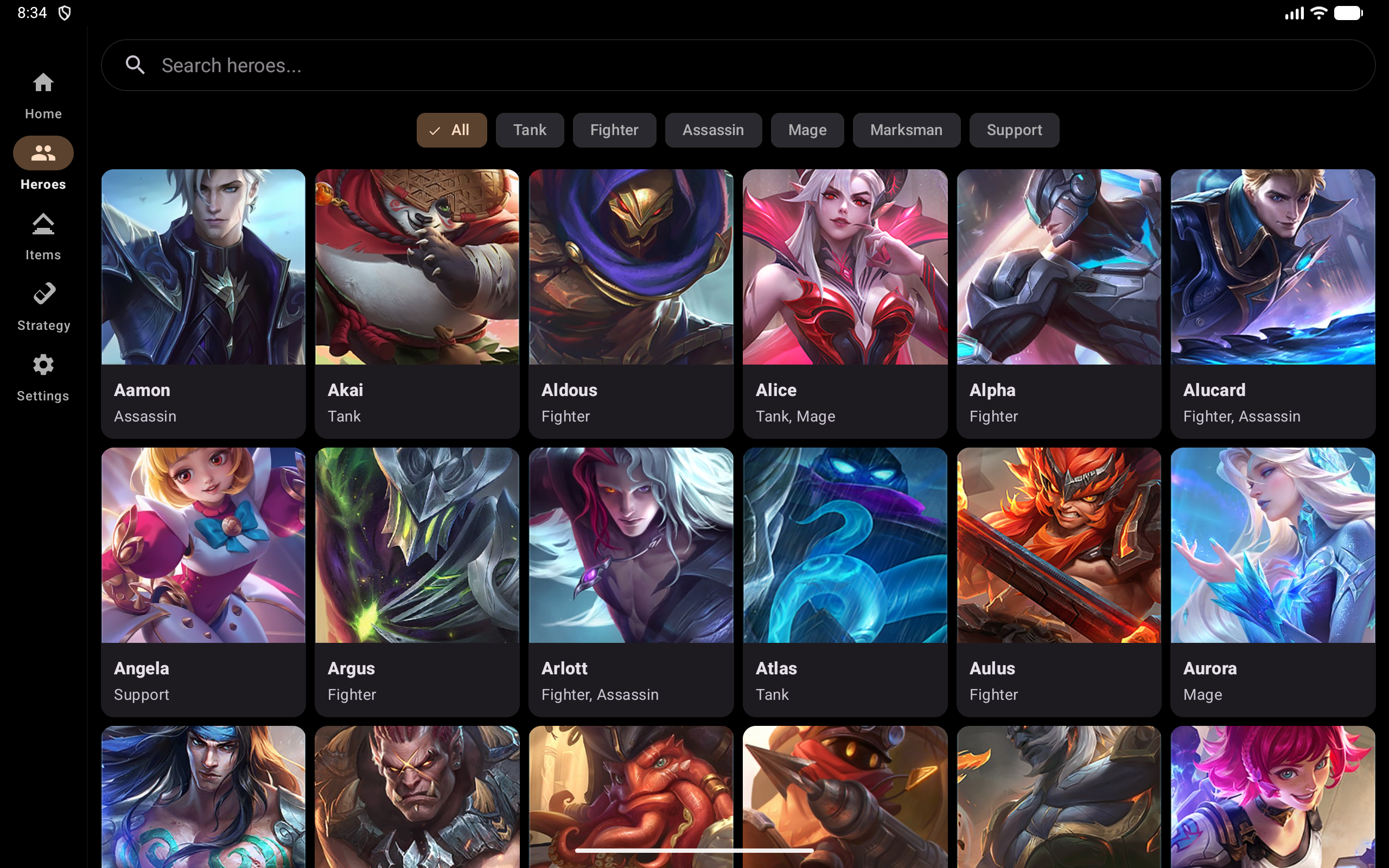 Tablet hero grid
